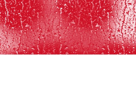 3D Flag of Monaco on a glass with water drop background.