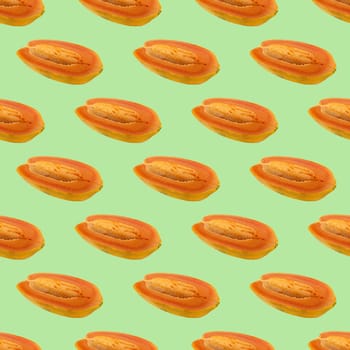 papaya pattern seamless on green background