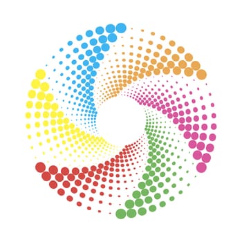 Circle Dotted Colorful Icon Isolated on White Background.