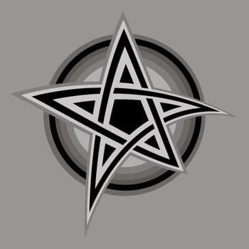 Pentagram sign five pointed star icon. Magical symbol of faith. Simple flat black illustration.