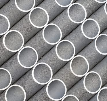 The chrome silver pipes abstract background. Close up