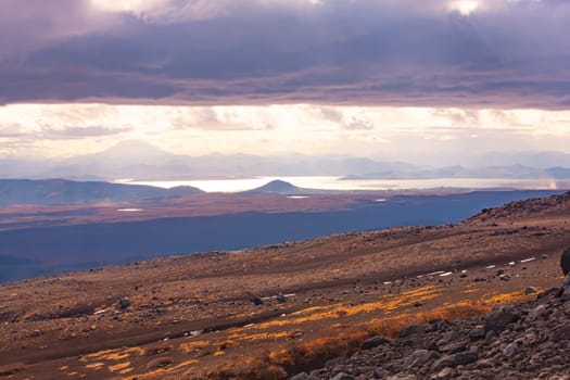 The Evening view from the hill of the city of Petropavlovsk-Kamchatsky - Russia
