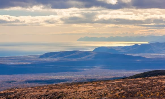 The coastline on pasific ocean on kamchatka peninsula