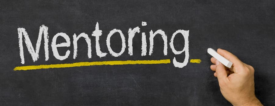 Text written on a blackboard - Mentoring