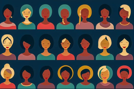 Set of people icons. Person flat illustration. Man and woman symbols. Digital art.