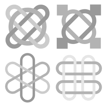 Set of Grey Icons Isolated on White Background.