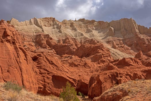 Colorful Sandstone Cliffs in a Remote Canyon in Kodachrome Basin State Park in Utah