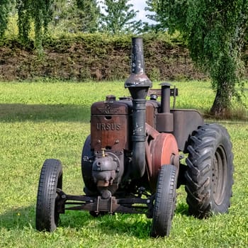 Vintage Polish tractor Ursus C-45 in Choczewo, Pomerania, Poland