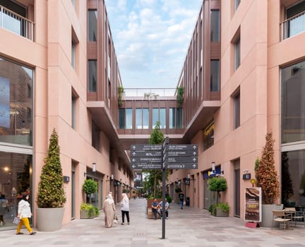 Istanbul, Turkey - August 31, 2022: Internal passage at Galataport, a mixed use development located along shore of Bosphorus strait, in Karakoy district