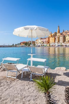 Menton, France - circa August 2021: view of the French Riviera, named the Coast Azur, located in the South of France.