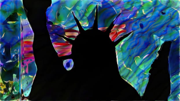 New York Statue of Liberty in a Pop Art Style,New York Statue of Liberty in a Pop Art Style