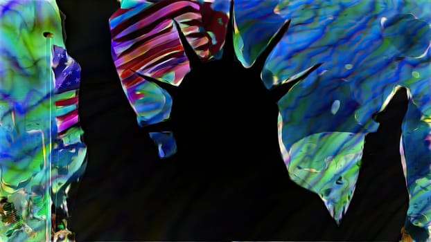New York Statue of Liberty in a Pop Art Style,New York Statue of Liberty in a Pop Art Style