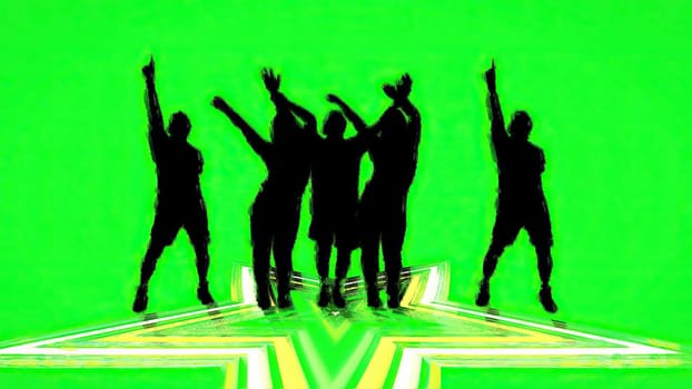 People dancing hand draw digital art,People dancing hand draw digital art