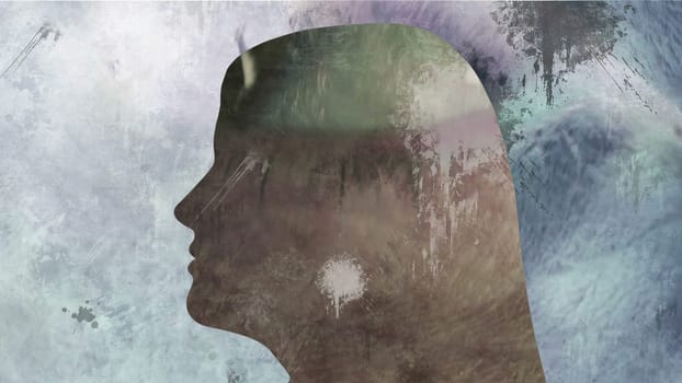 Surreal  Portrait of Woman silhouette,Surreal  Portrait of Woman silhouette