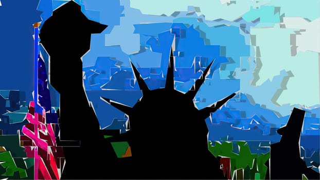 New York Statue of Liberty in a Pop Art Style ,New York Statue of Liberty in a Pop Art Style