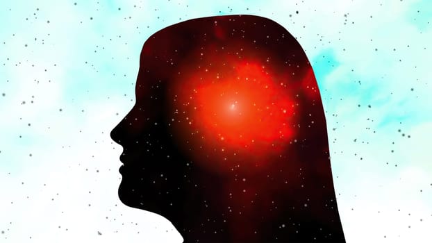 Surreal  Portrait of Woman silhouette,Surreal  Portrait of Woman silhouette