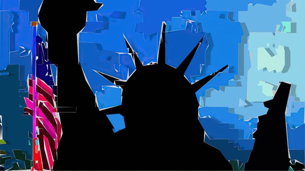 New York Statue of Liberty in a Pop Art Style ,New York Statue of Liberty in a Pop Art Style