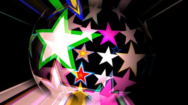 Colorful Stars on Spinning Sphere,Colorful Stars on Spinning Sphere