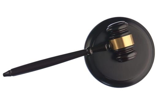 the judge's hammer on a white isolated background. High quality photo
