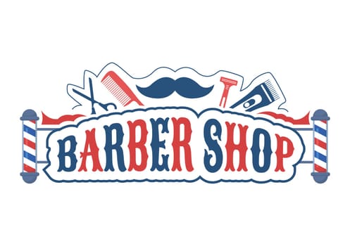 Barber Shop for Male or Female Clients Haircut with Mirrors, Desk and Hair Cutting Equipment in Flat Cartoon Hand Drawn Templates Illustration
