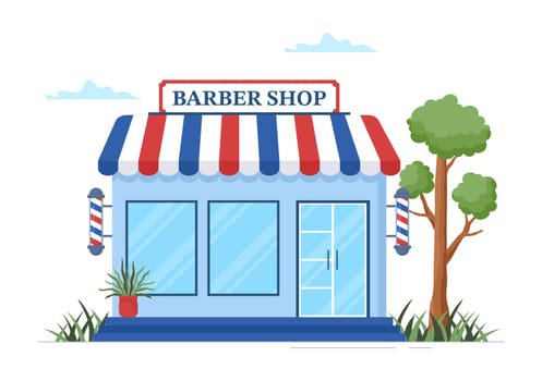 Barber Shop for Male or Female Clients Haircut with Mirrors, Desk and Hair Cutting Equipment in Flat Cartoon Hand Drawn Templates Illustration