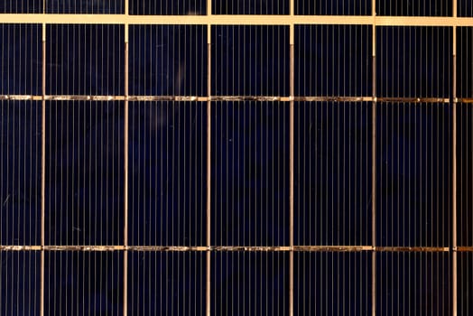 Solar panel in a closeup