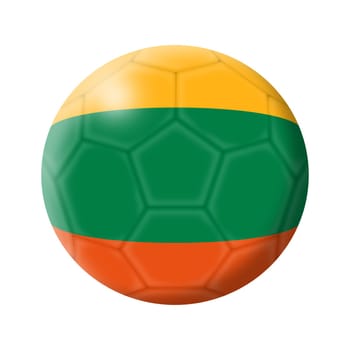A Lithuania soccer ball football 3d illustration isolated on white with clipping path