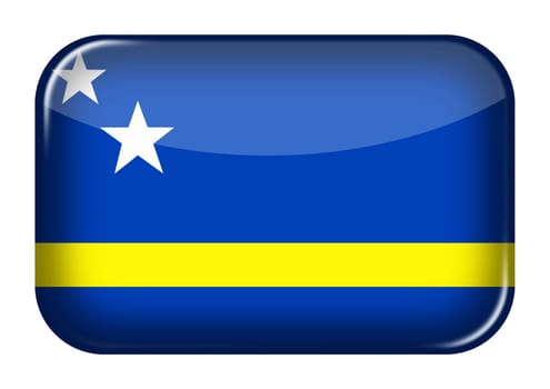 A Curacao web icon rectangle button with clipping path 3d illustration