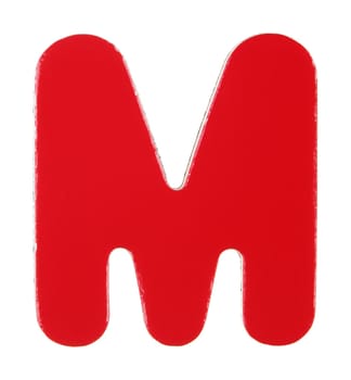 An upper case M magnetic letter on white with clipping path