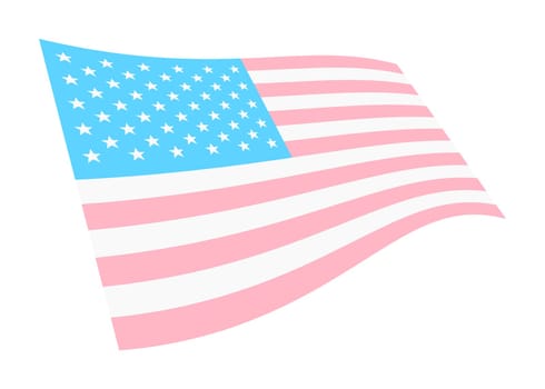 A United States of America trans gender waving flag 3d illustration isolated on white with clipping path