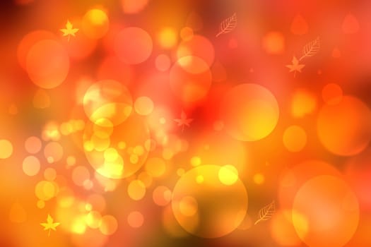 Hello autumn background. Abstract autumn gradient gold yellow orange various leaves texture. Indian summer. Card design with space for text. Beautiful backdrop.