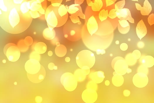 Hello autumn background. Abstract autumn gradient gold yellow orange various leaves texture. Indian summer. Card design with space for text. Beautiful backdrop.