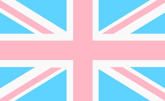 A Great Britain trans gender flag union jack