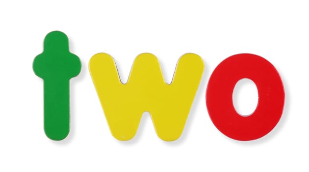 A two coloured magnetic letters on white with clipping path concept
