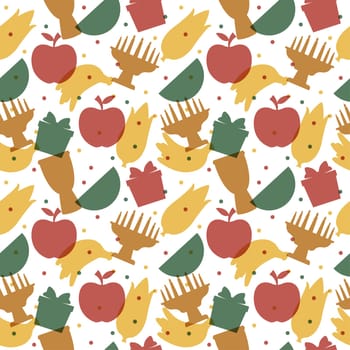 Happy Kwanzaa Holiday African Seamless Pattern Design with Festival Style Element on Template Hand Drawn Cartoon Flat Illustration
