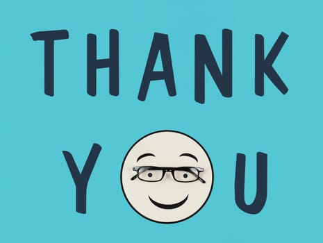 Thank you with a smiling friendly face, being thankful, communication concept