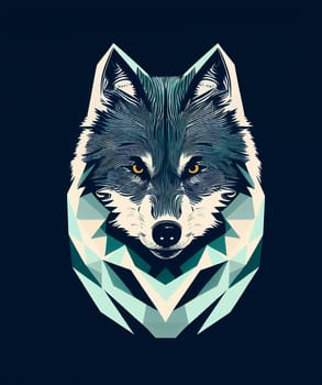 Portrait of a wolf, animal illustration