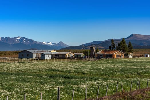 Farm on the Ultima Esperanza fjord, Puerto Natales, Chile