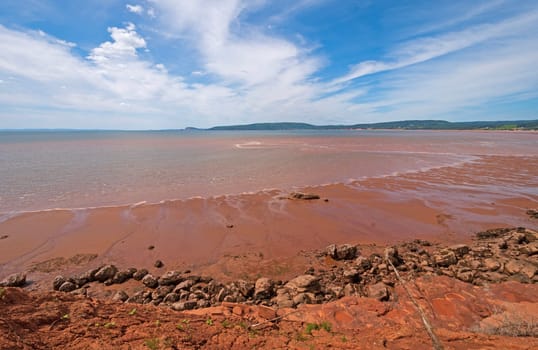 Tidal Bore Coming Inland in the Bay of Fundy in Nova Scotia