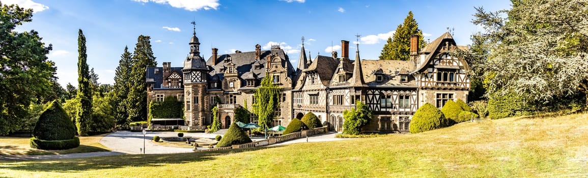 Panorama from beautiful travel destination Castle Rauischholzhausen in Hesse Germany