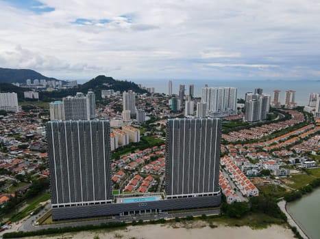 Aerial view CIty of Dreams (COD) service apartment Gurney Drive Offshore