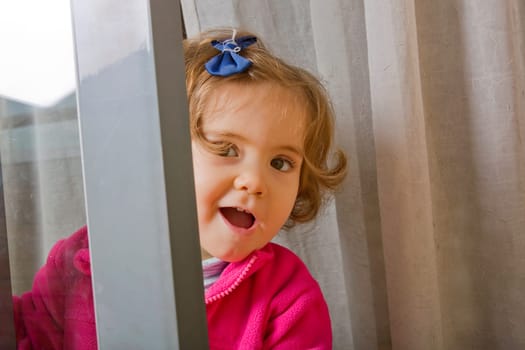 young girl portrait, at home