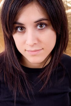 young beautiful happy woman, close up portrait