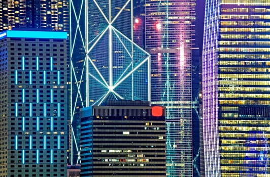 Hong Kong Island from Kowloon city at night