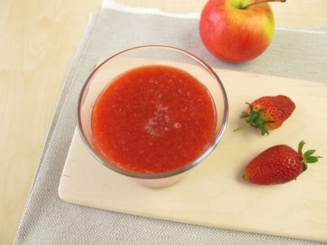 Strawberry Apple Smoothie in the Glass