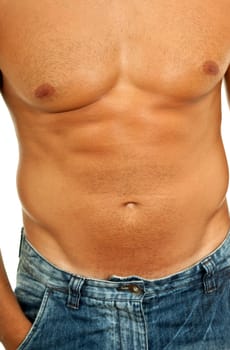 young sensual man body detail
