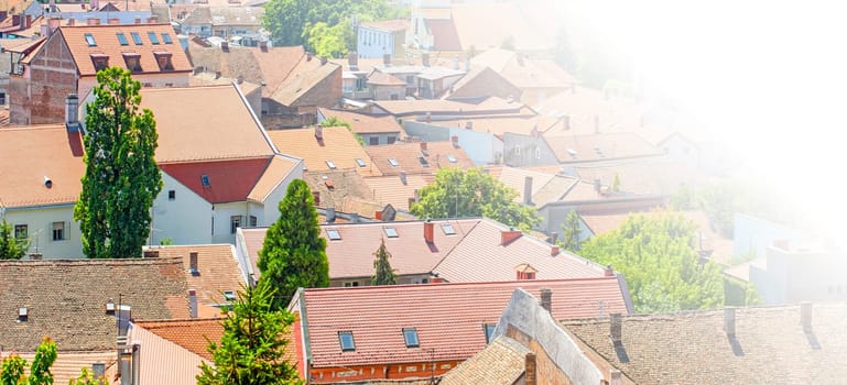 The Panoramic view of Zemun, with church tower in Belgrade,Serbia