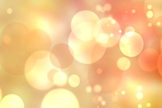A festive abstract orange pink yellow gradient background texture with glitter defocused sparkle bokeh circles. Card concept for Happy New Year, party invitation, valentine or other holidays.
