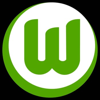 Frankfurt am Main, Germany - 10.23.2022 Logo of the German football club Wolfsburg. Vector image