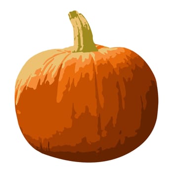Pumpkin on a white background. isolated object. Vector. The concept of Halloween, Thanksgiving.